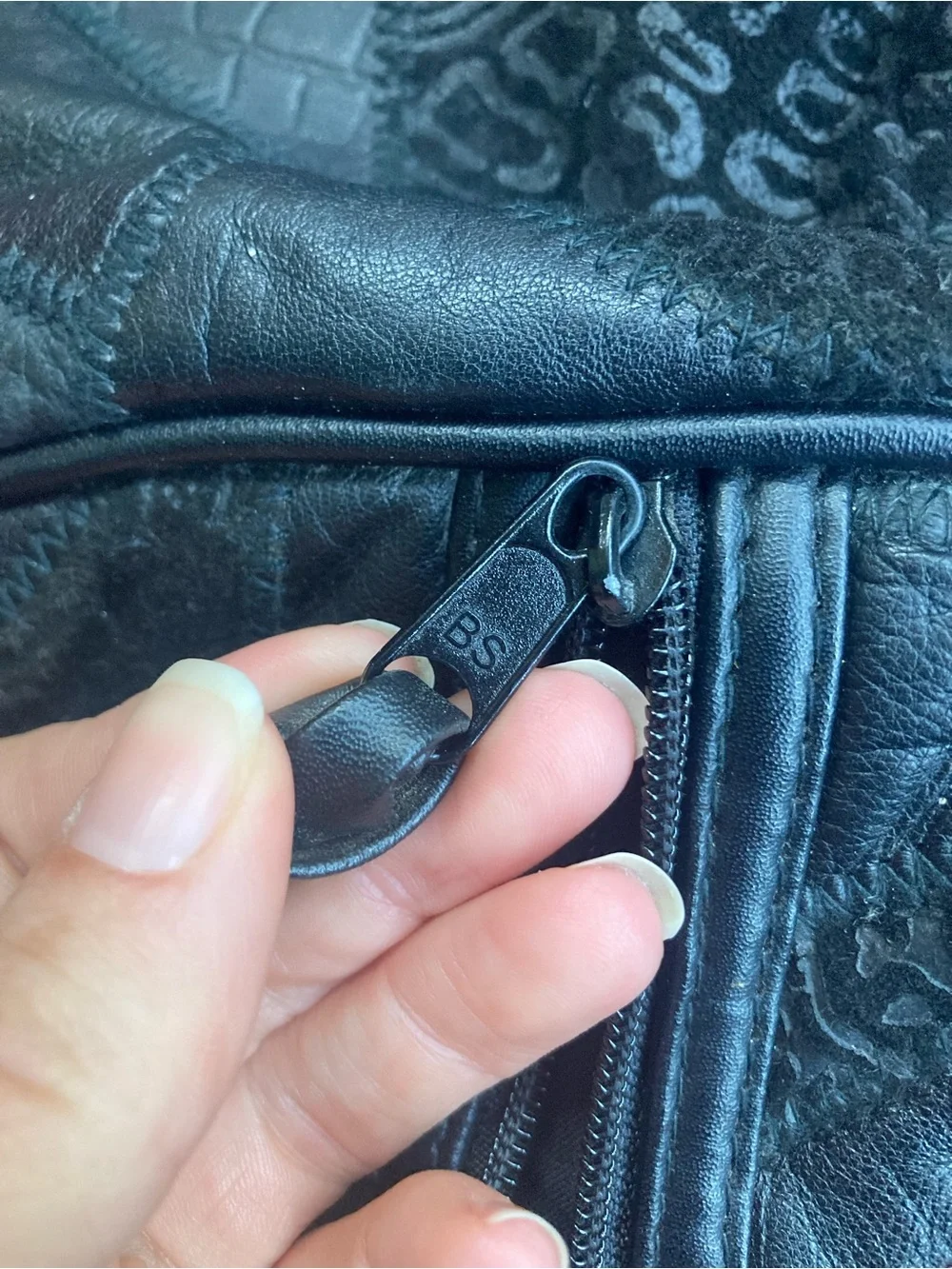 Women's Black Faux Leather Shoulder Bag